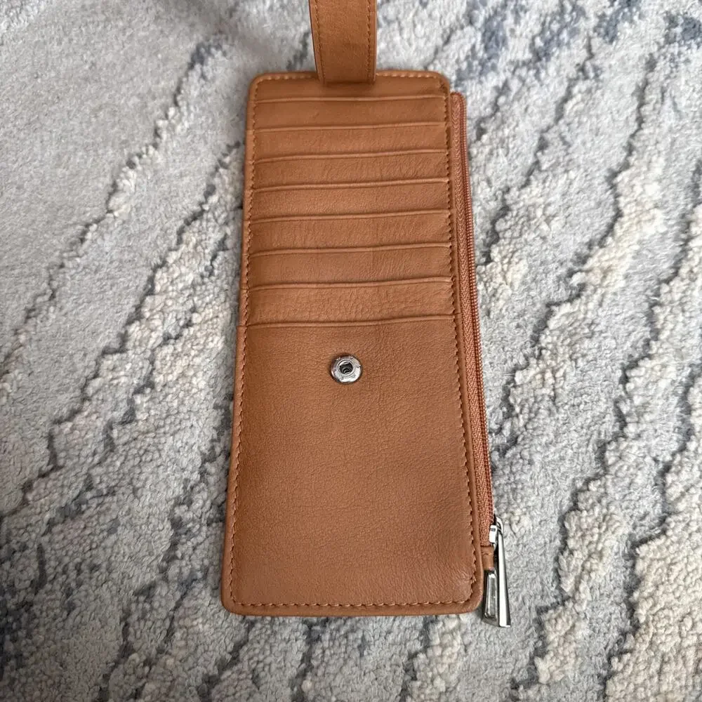 Lodis Julia Long Stacker Card Holder Slim Wallet Chestnut/tan RFID Protection